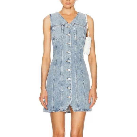 Agolde Trina Denim Dress in Balance - Picture 3 of 9